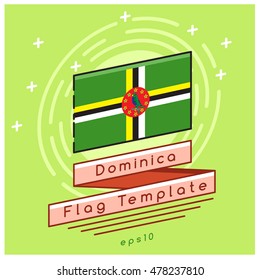Dominica Flag  : Flag Icon With Festive Background : Vector Illustration