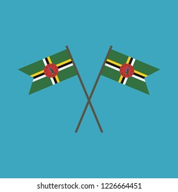 Dominica flag icon in flat design. Independence day or National day holiday concept.