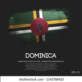 Dominica Flag Made of Glitter Sparkle Brush Paint Vector