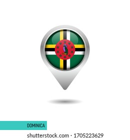 Plantilla de diseño vectorial del mapa de indicadores de Dominica