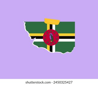 Dominica flag paper texture, single-piece element, vector design, Dominica flag taped on wall, decoration or celebration idea