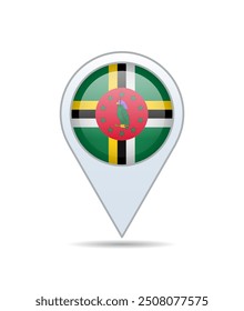 Dominica - Fahnennadel für Karte. Vektorgrafik.