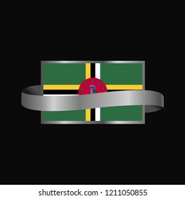 Dominica flag Ribbon banner design
