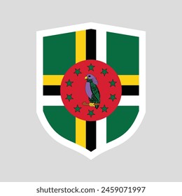 Dominica Flag in Shield Shape Frame