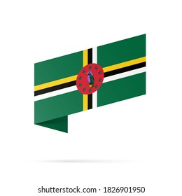 Dominica Flaggenstaatsymbol einzeln auf nationalem Hintergrund. Grußkarte National Independence Day des Commonwealth of Dominica. Illustrationsbanner mit realistischer Staatsflagge.