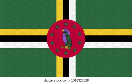 Dominica Flag. Vector image of Dominica Flag 144 pieces of jigsaw puzzles Vector eps 10 illustration.