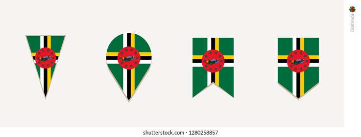 Dominica Flag In Vertical Design, Vector Illustration.