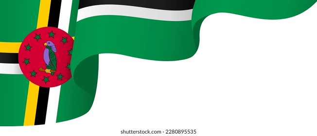 Dominica  flag wave isolated on png or transparent background