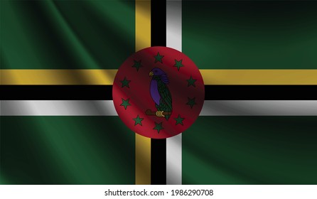 Dominica flag waving. background for patriotic and national design. vector illustration 