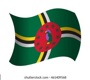 dominica flag waving in the wind