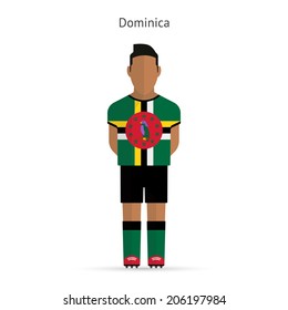 Dominica football player. Soccer uniform. Vector illustration.