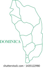 Dominica green line map vector