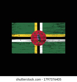 Dominica Grunge Distress Flag Vector