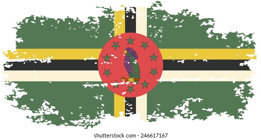 Dominica grunge flag. Vector illustration. Grunge effect can be cleaned easily.