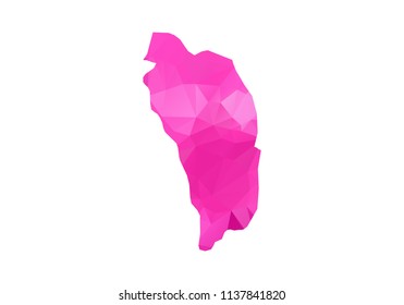 Dominica Map - Abstract geometric rumpled triangular low poly style gradient graphic on white background, polygonal design for your . Vector illustration