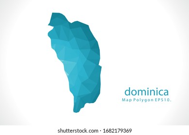 dominica Map Abstract geometric rumpled triangular low poly style gradient graphic on white background