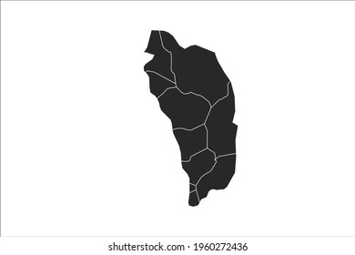 Dominica Map black Color on White Backgound