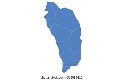  Dominica map blue color