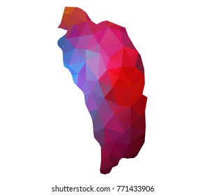 dominica map. Blue and Red polygonal shape vector illustration on white background. Vector illustration eps 10.