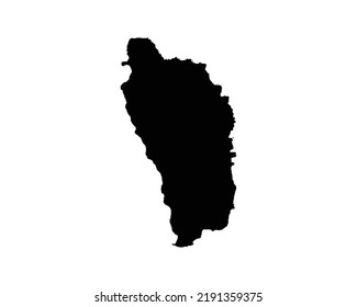 Dominica Map. Dominican Country Map. Dominique Dominik Black and White National Outline Geography Border Boundary Shape Territory EPS Vector Illustration Clipart