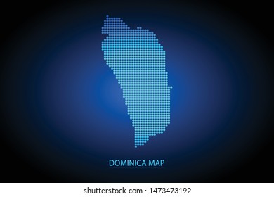 Dominica  map dotted style. Vector illustration isolated. Map of North America. Symbol for your web site design map logo, app, ui, Travel vector eps10, concept Illustration.