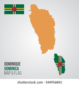 Dominica Map and Flag