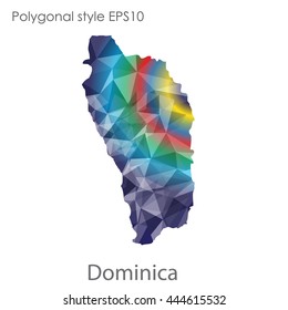 Dominica map in geometric polygonal style.Abstract gems triangle,modern design background. Vector illustration EPS10