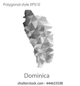 Dominica map in geometric polygonal style.Abstract gems triangle,modern design background. Vector illustration EPS10
