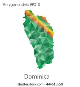 Dominica map in geometric polygonal style.Abstract gems triangle,modern design background. Vector illustration EPS10