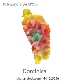Dominica map in geometric polygonal style.Abstract gems triangle,modern design background. Vector illustration EPS10