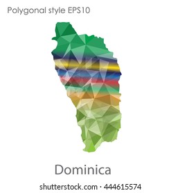 Dominica map in geometric polygonal style.Abstract gems triangle,modern design background. Vector illustration EPS10