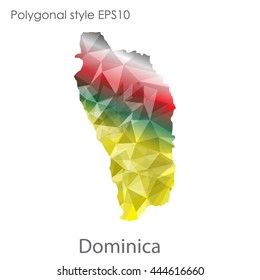 Dominica map in geometric polygonal style.Abstract gems triangle,modern design background. Vector illustration EPS10