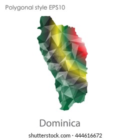 Dominica map in geometric polygonal style.Abstract gems triangle,modern design background. Vector illustration EPS10