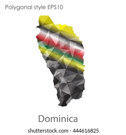 Dominica map in geometric polygonal style.Abstract gems triangle,modern design background. Vector illustration EPS10