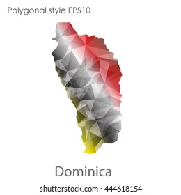 Dominica map in geometric polygonal style.Abstract gems triangle,modern design background. Vector illustration EPS10