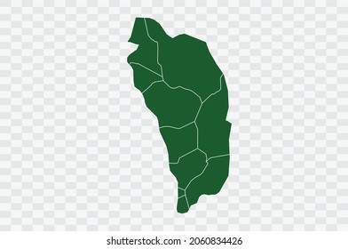 Dominica Map Green Color on Png Backgound