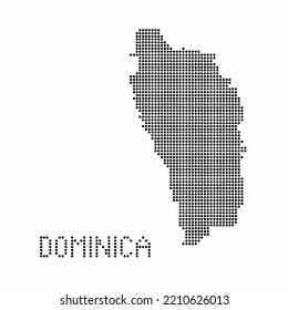 Dominica map with grunge texture in dot style. Abstract vector illustration of a country map with halftone effect for infographic.