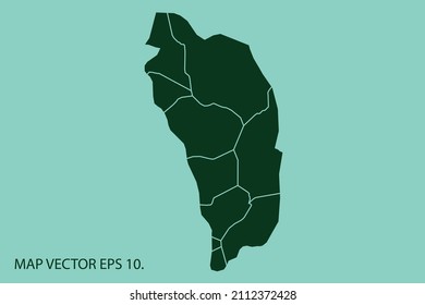 Dominica map High Detailed on white background. Abstract design vector illustration eps 10