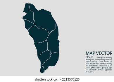 Dominica map High Detailed on white background. Abstract design vector illustration eps 10