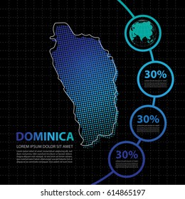 Dominica map infographic design template