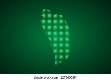 Dominica map, internet line, connected points. Dominica map with dot .Vector illustration Eps 10.