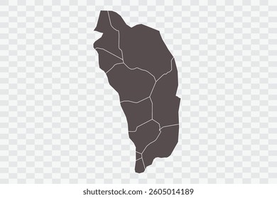 Dominica Map Minimalist  High-Quality PNG  Ash Color on Transparent Background Perfect for presentations infographics educational materials and graphic design projects