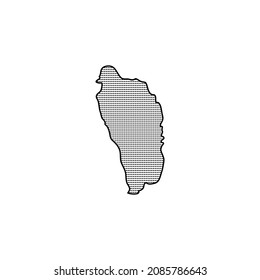 Dominica Map on white background-vector thin line icon. Free Vector