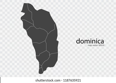 dominica map original vector, isolated on transparent background