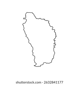 Dominica map outline. Dominica map isolated on white background. Vector illustration