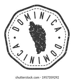 Dominica Map Stamp Retro Postmark. Silhouette Postal Passport. Seal Round Vector Icon. Badge Vintage Postage Design.