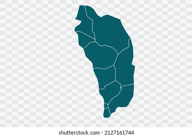 Dominica Map Teal Green Color on Backgound png