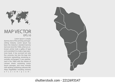 Dominica map vector, Abstract design vector illustration Eps 10. High Detailed on white background.