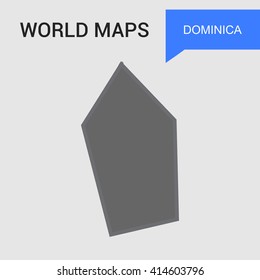 Dominica Map vector. country border map.
