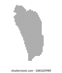 Dominica map vector. map dotted silhouette with black dots on a white background. Vector illustration eps 10.